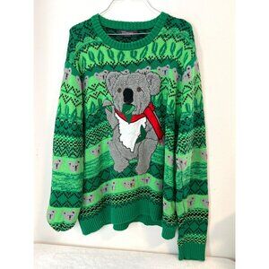 33 Degrees Koala Bear XL Ugly Christmas Sweater Eucalyptus Unisex